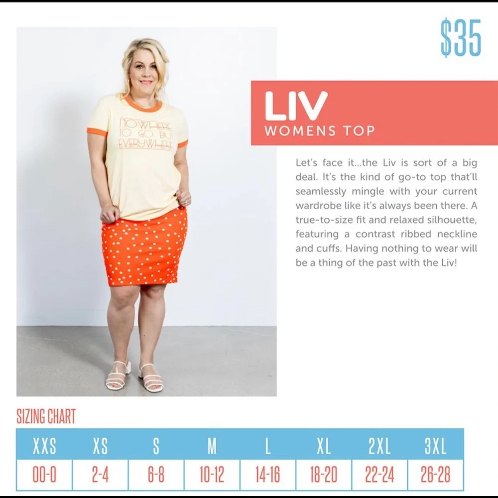 NWT LuLaRoe Liv Christmas Tee Shirt - Picture 6 of 6